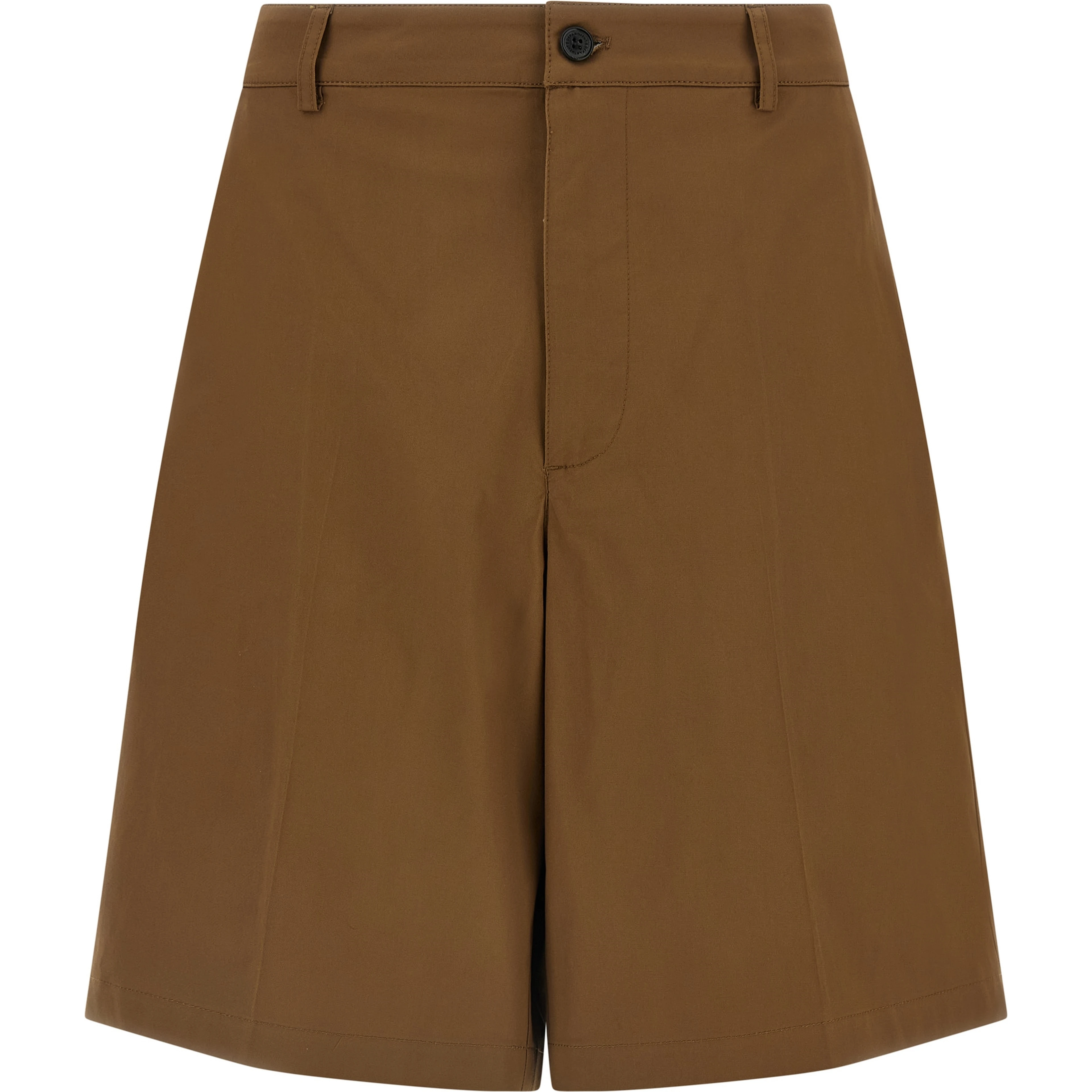 Brown Cotton Bermuda Shorts