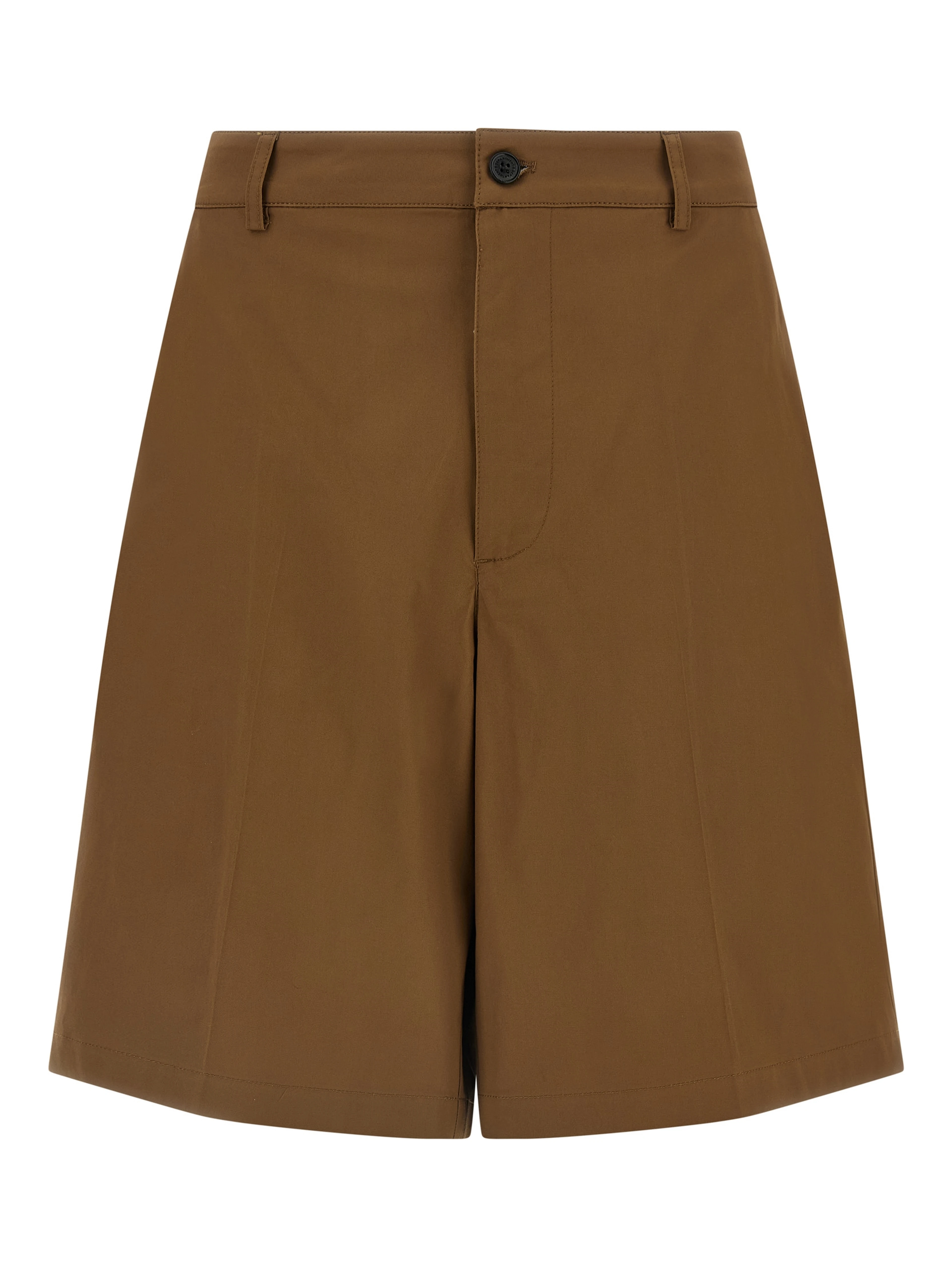 Brown Cotton Bermuda Shorts