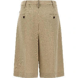 Beige Viscose Bermuda Shorts