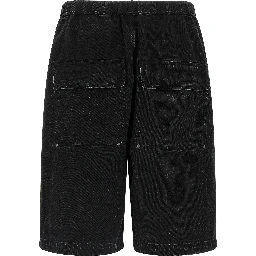Black Cotton Bermuda Shorts