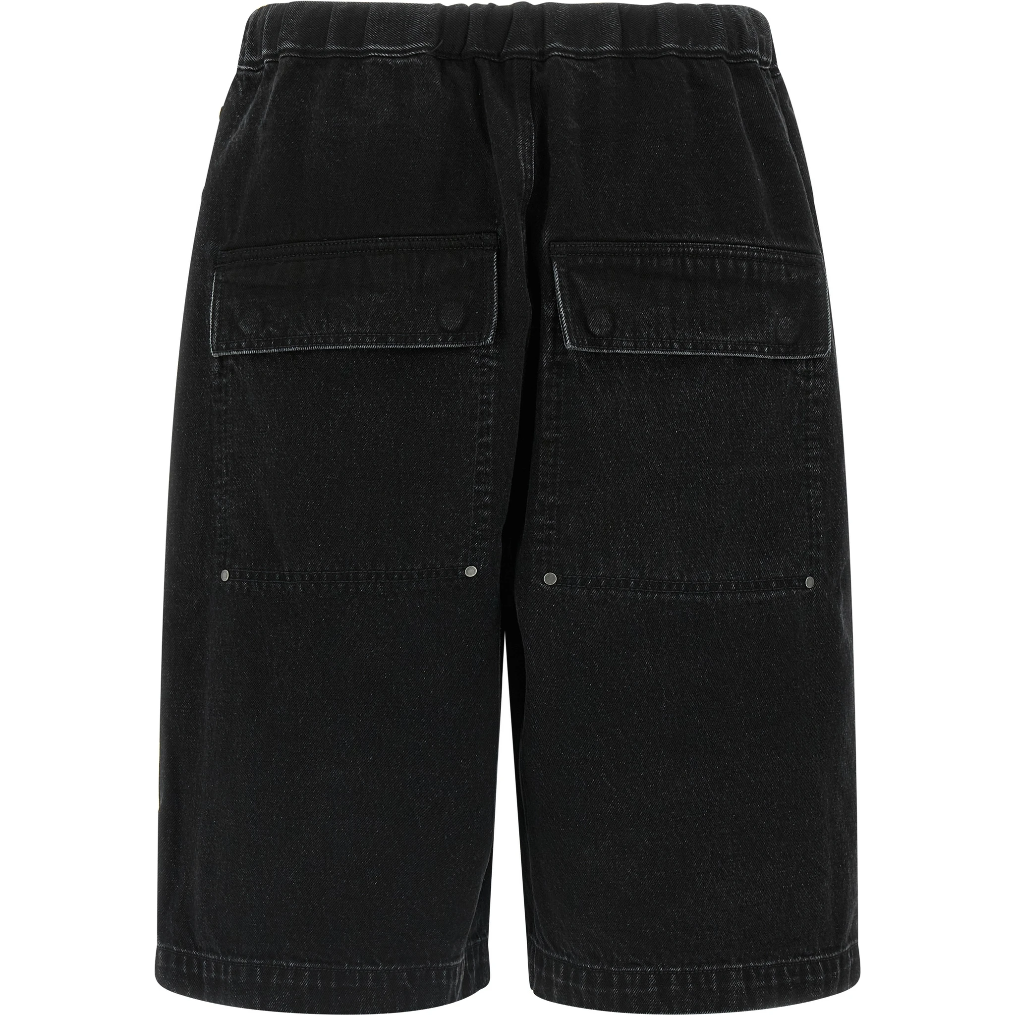 Black Cotton Bermuda Shorts