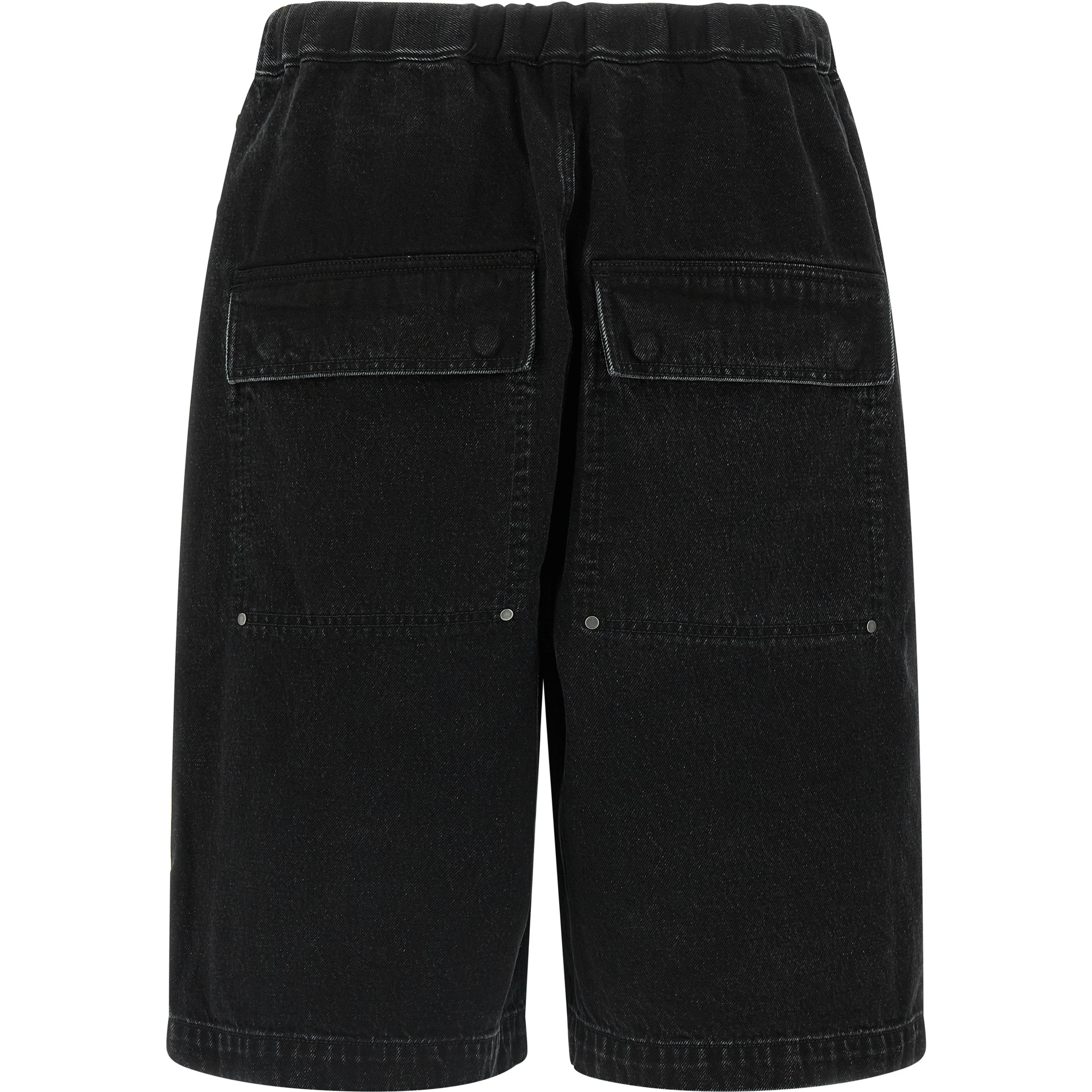 Black Cotton Bermuda Shorts