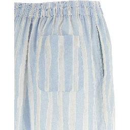 Blue Linen Bermuda Shorts