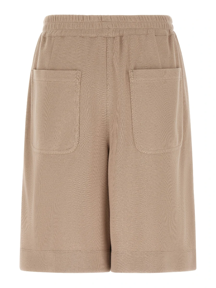 Brown Cotton Bermuda Shorts