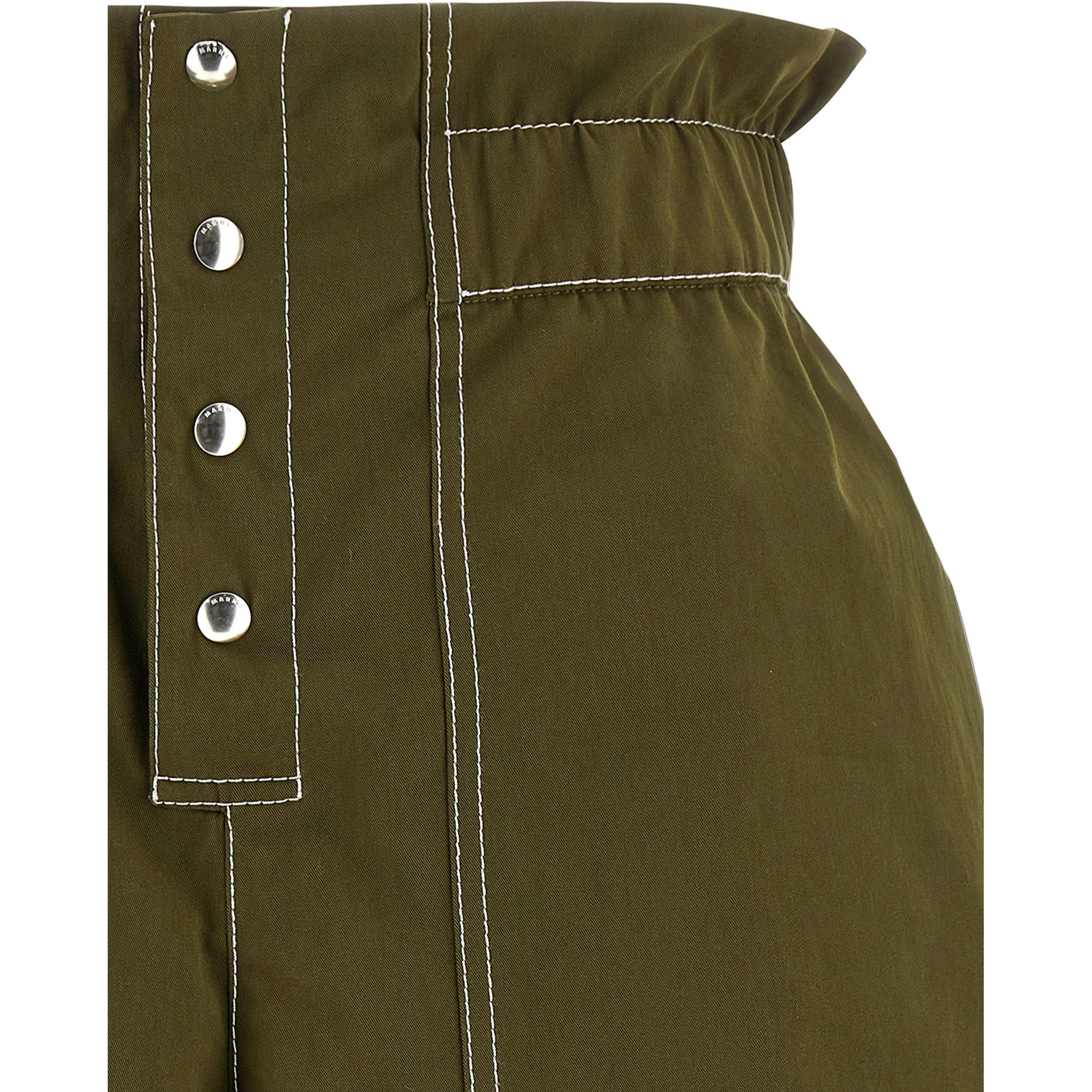 Bicolor Cotton Bermuda Shorts