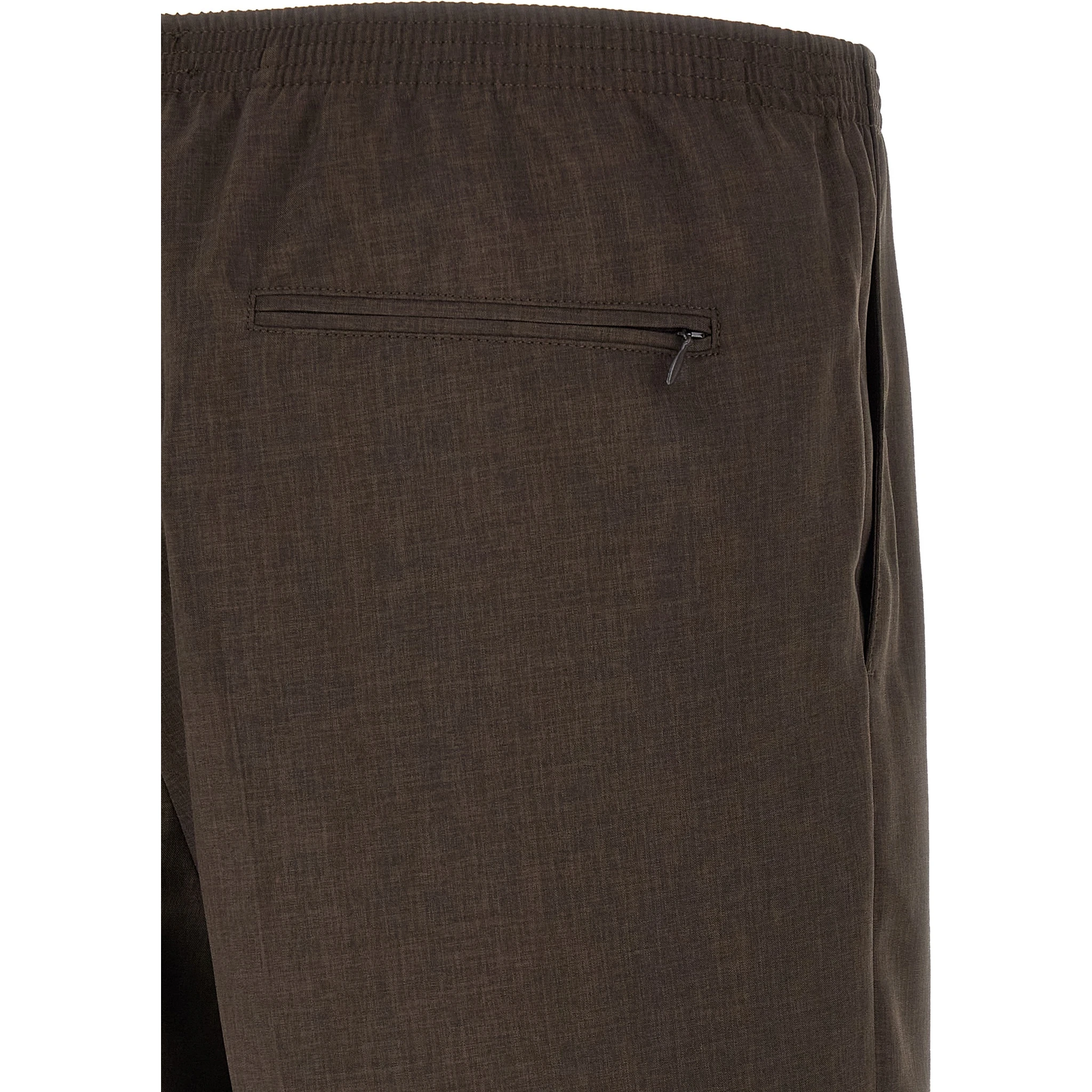 Brown Polyester Bermuda Shorts