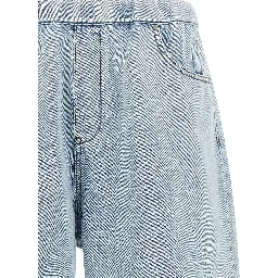 Blue Cotton Bermuda Shorts