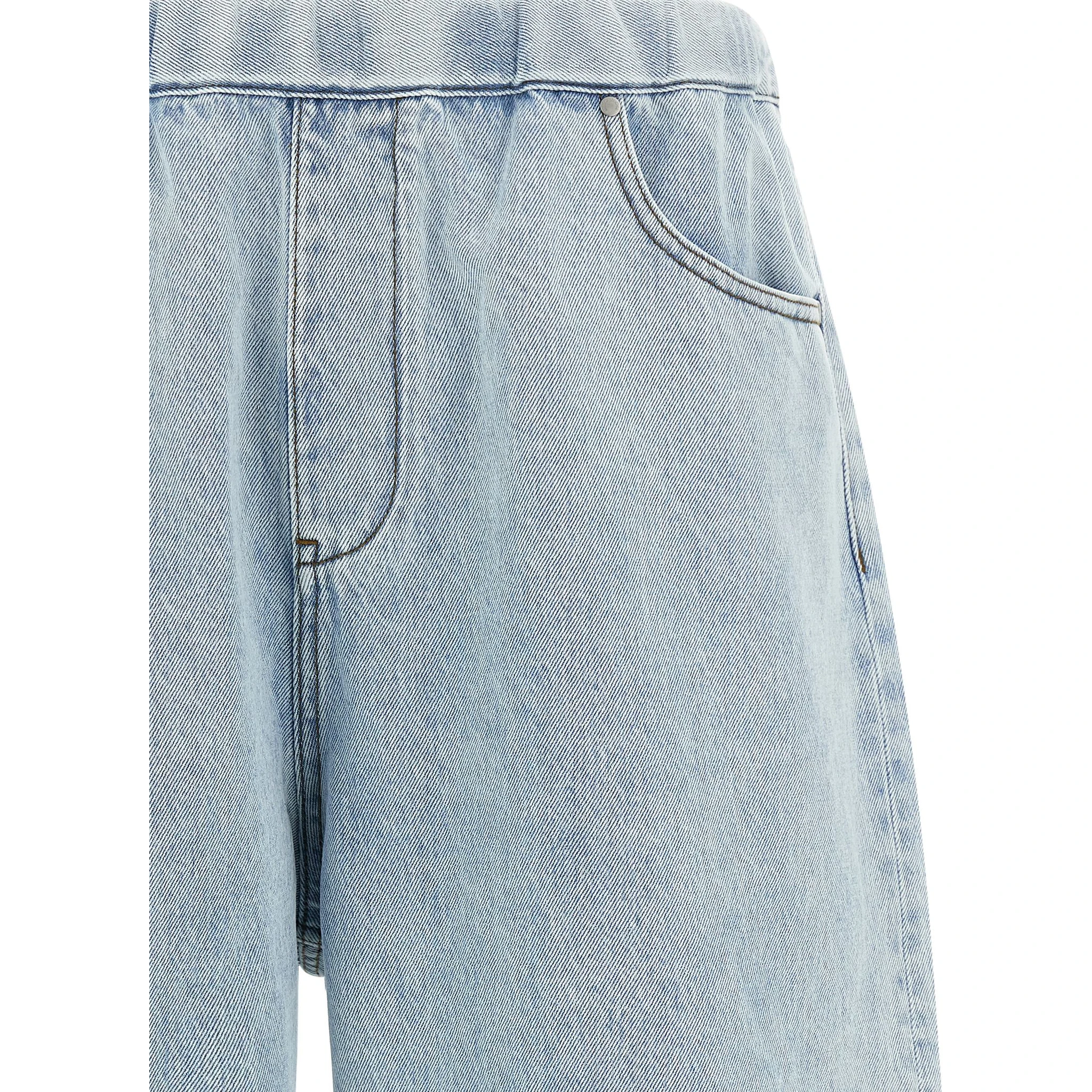 Blue Cotton Bermuda Shorts