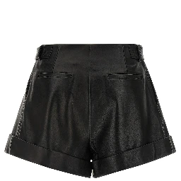 Black Lamb Leather Bermuda Shorts