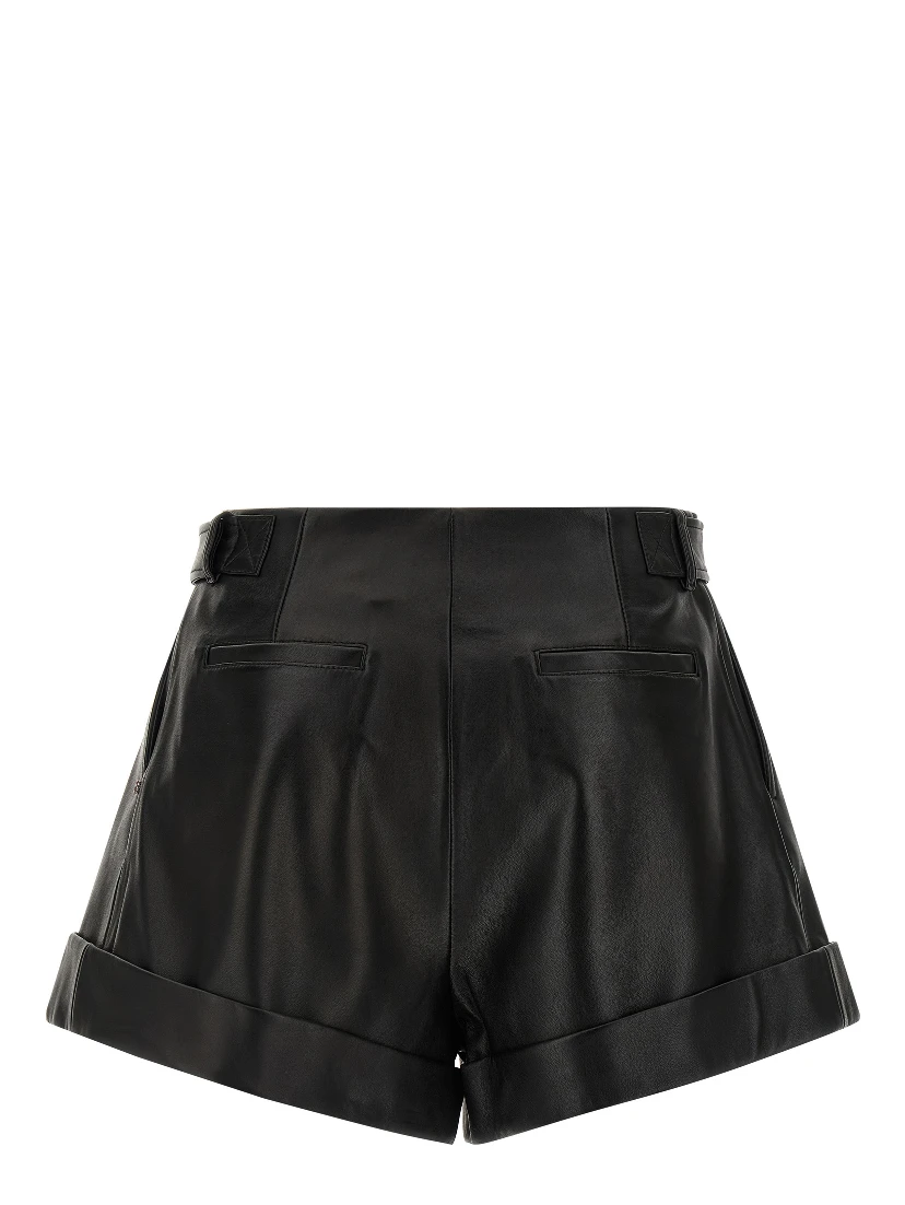 Black Lamb Leather Bermuda Shorts