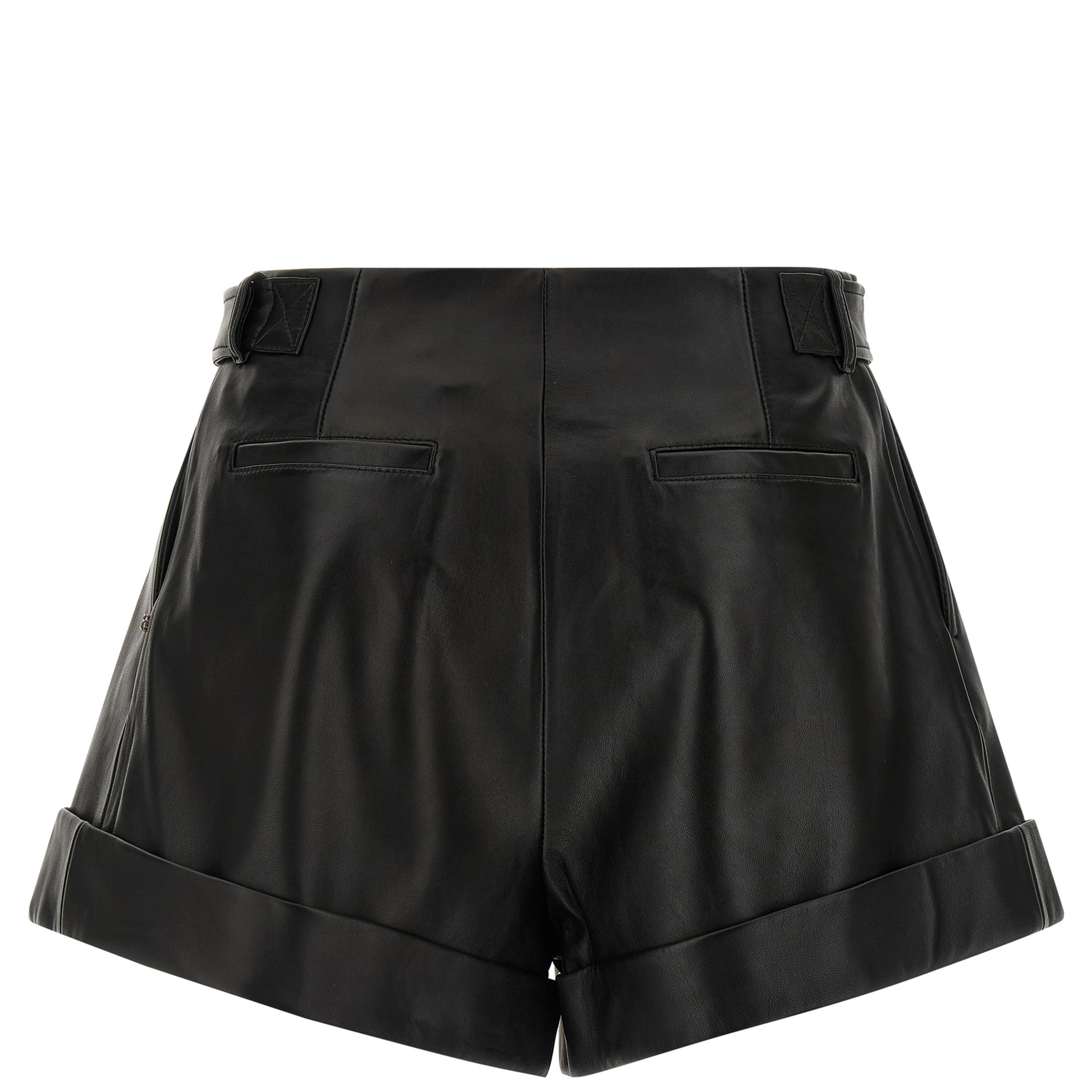 Black Lamb Leather Bermuda Shorts