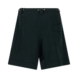 Bicolor Virgin Wool Bermuda Shorts