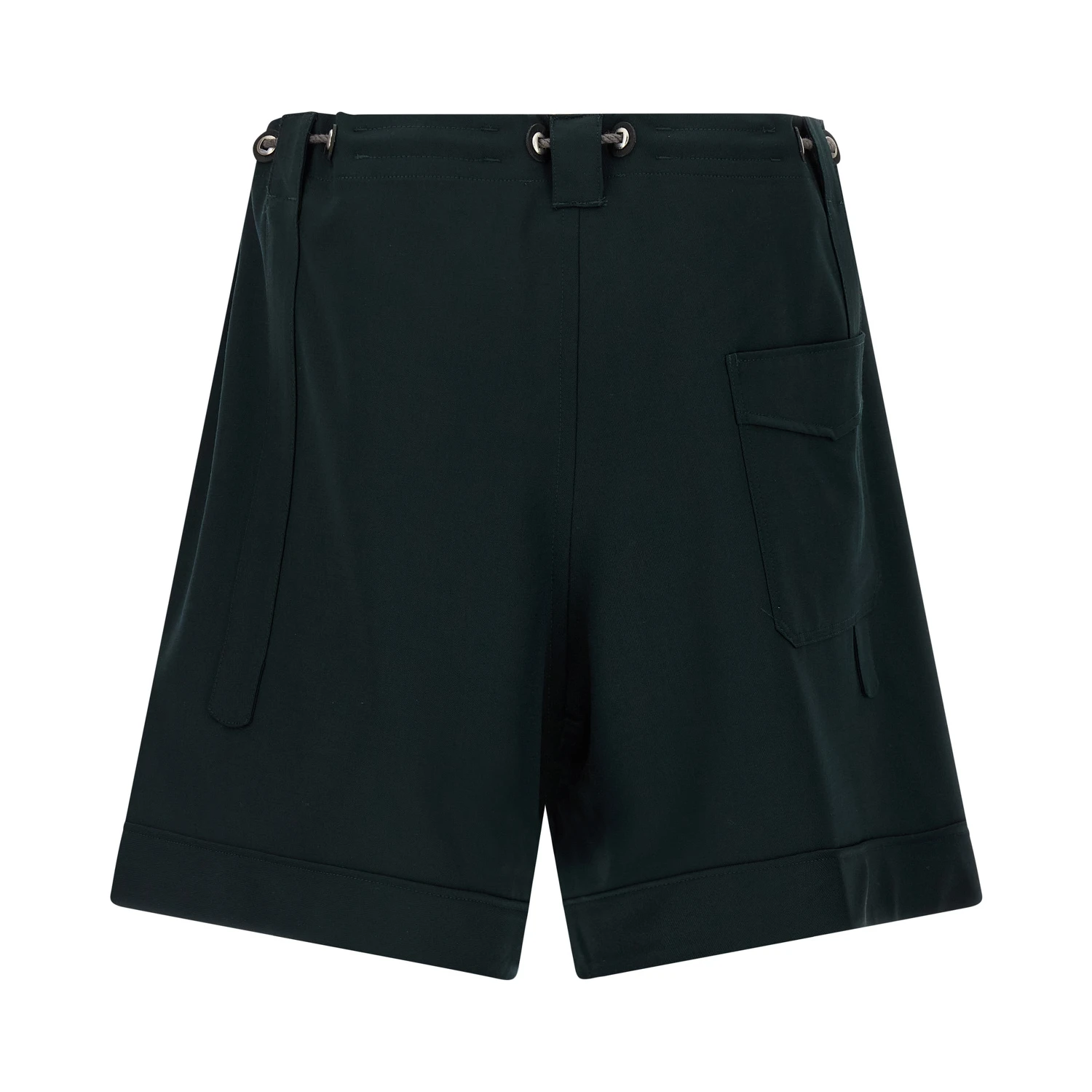 Bicolor Virgin Wool Bermuda Shorts