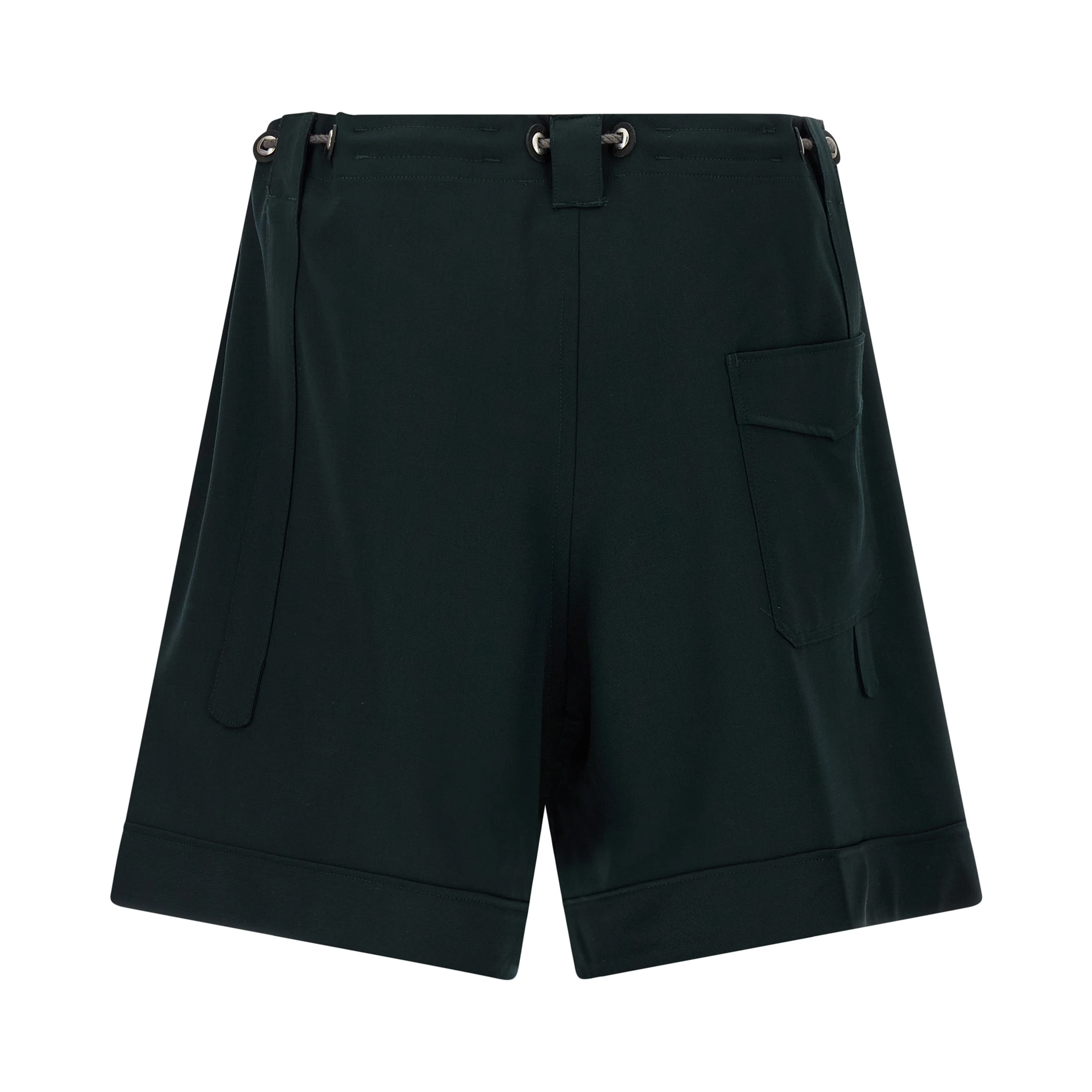 Bicolor Virgin Wool Bermuda Shorts