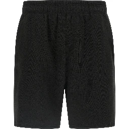 Black Cotton Bermuda Shorts