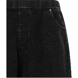 Black Cotton Bermuda Shorts