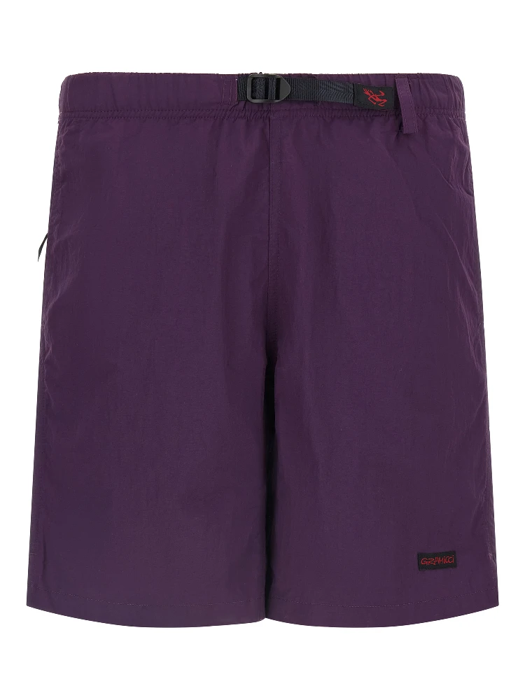 Purple Nylon Bermuda Shorts
