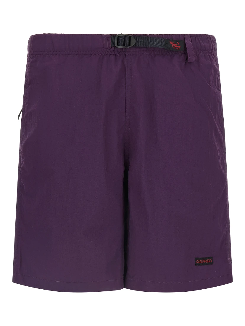 Purple Nylon Bermuda Shorts