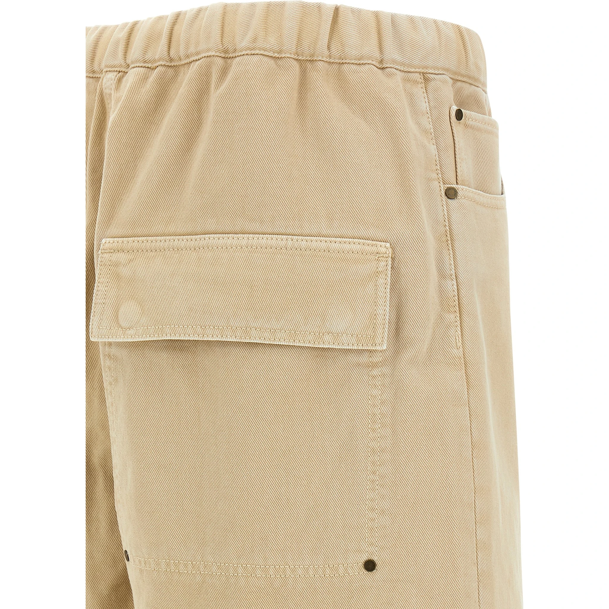 Beige Cotton Bermuda Shorts
