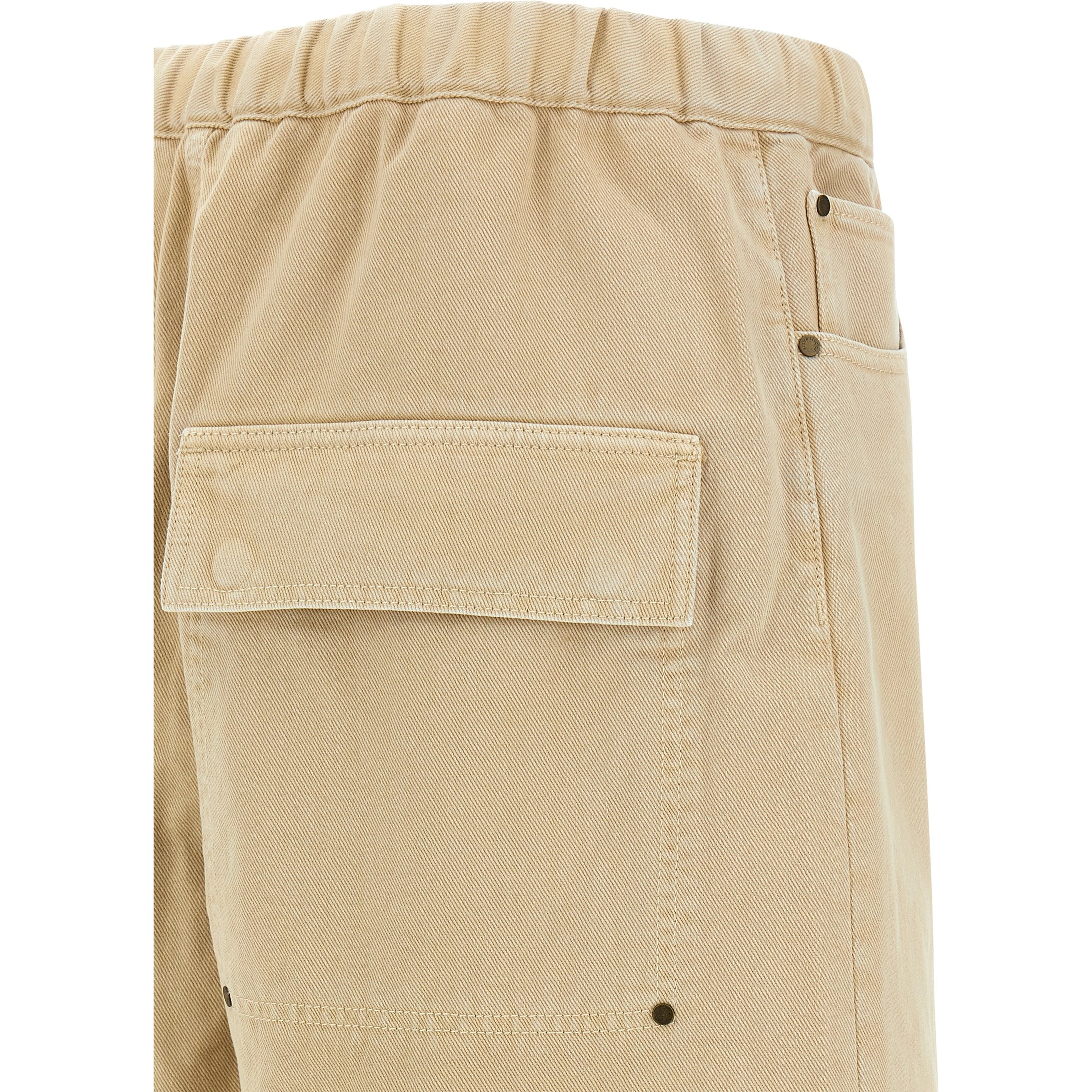 Beige Cotton Bermuda Shorts