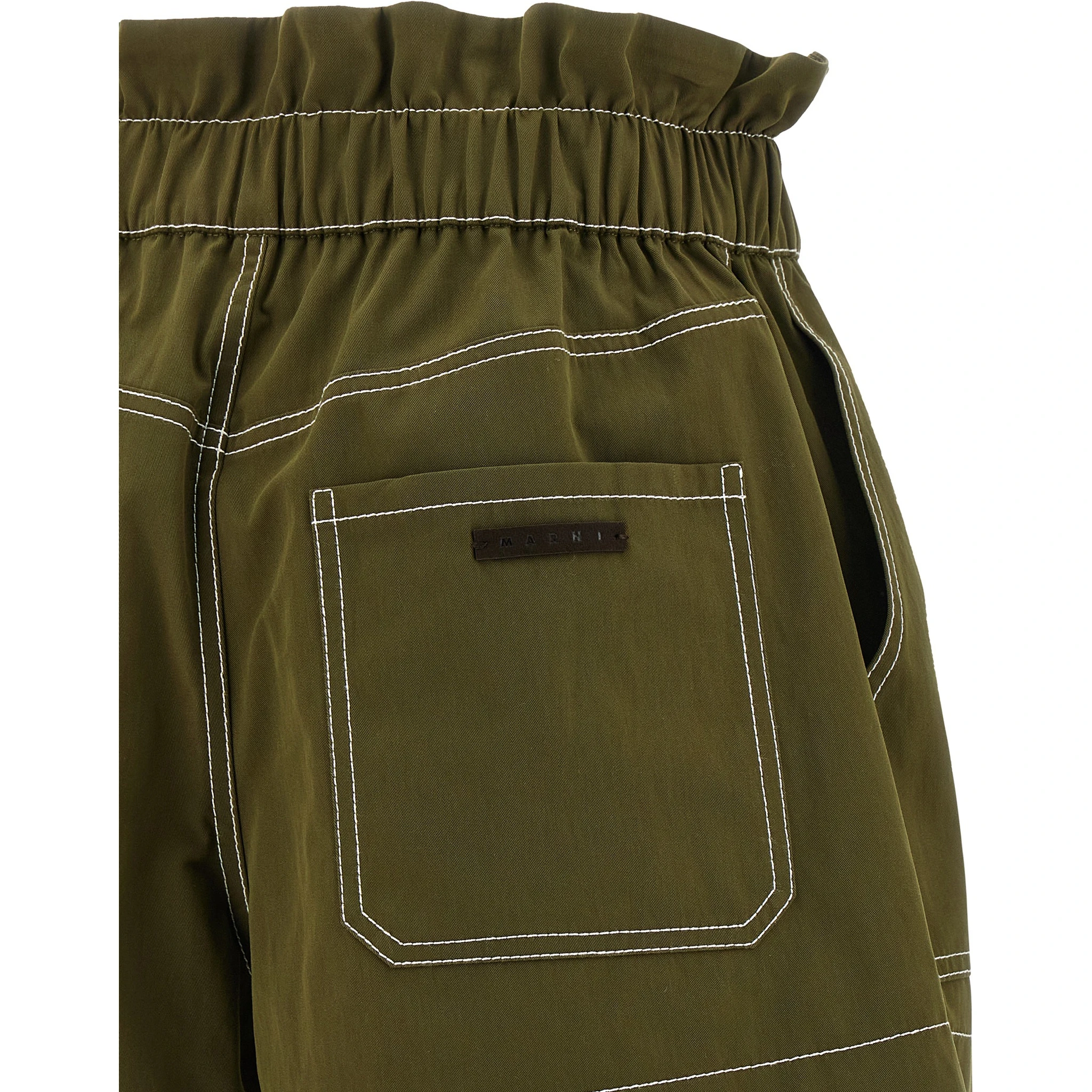 Bicolor Cotton Bermuda Shorts