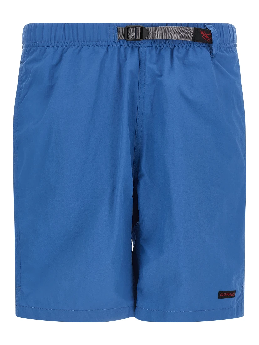 Blue Nylon Bermuda Shorts
