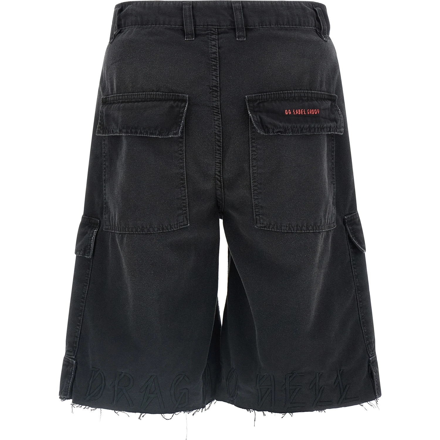 Black Cotton Bermuda Shorts