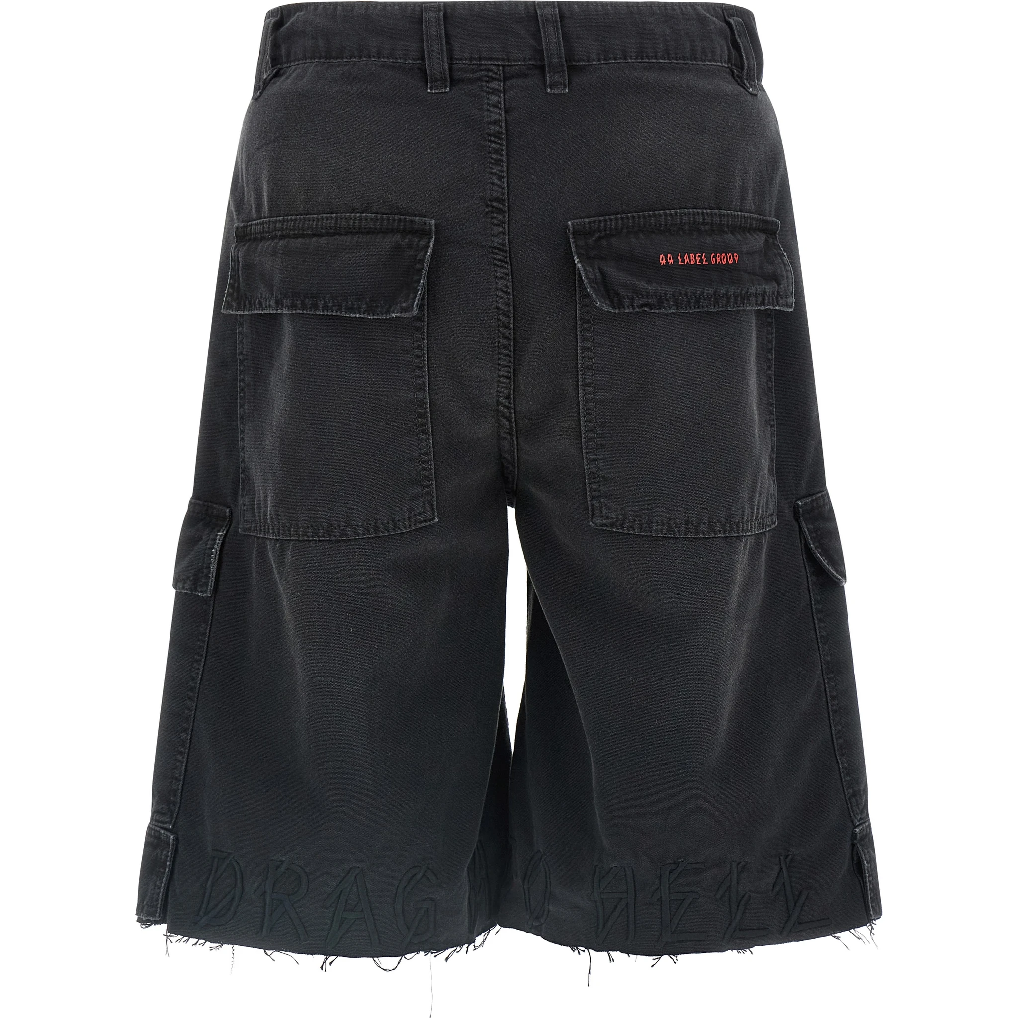 Black Cotton Bermuda Shorts