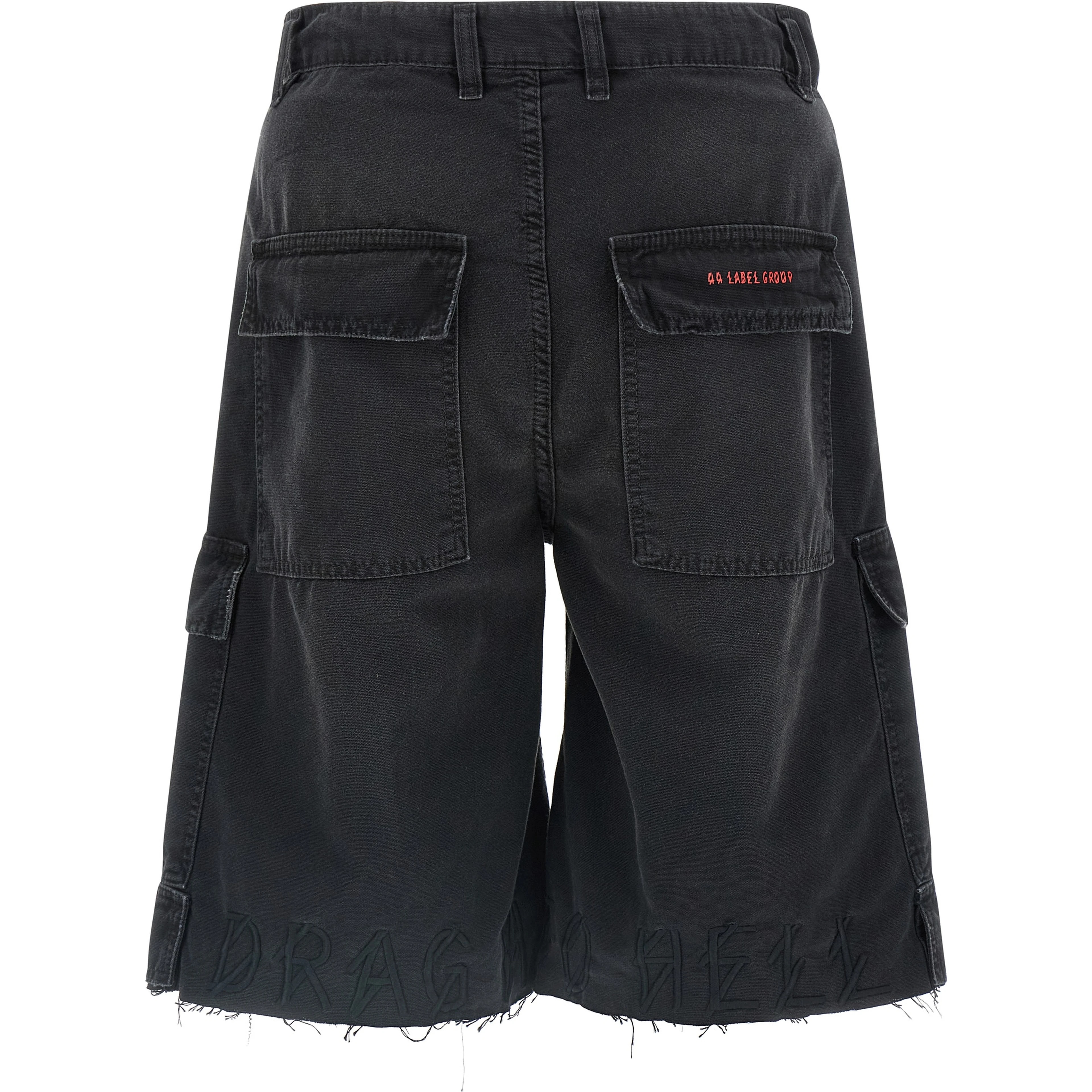 Black Cotton Bermuda Shorts