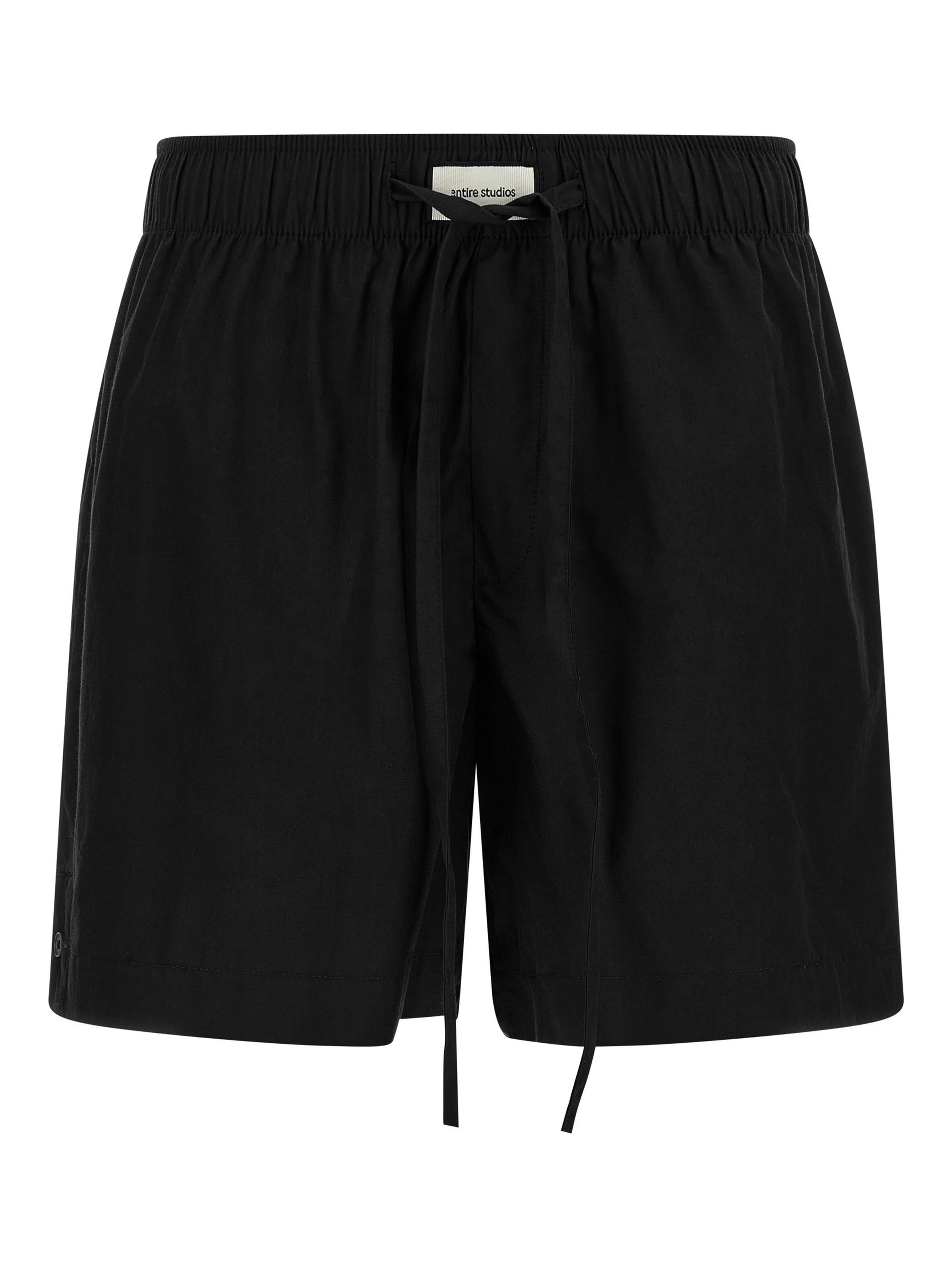 Black Cotton Bermuda Shorts