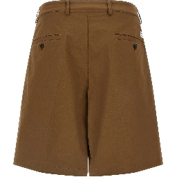 Brown Cotton Bermuda Shorts