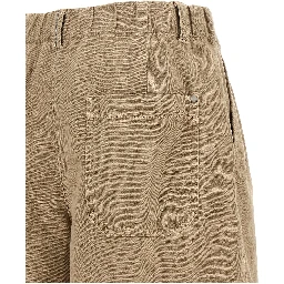 Beige Cotton Bermuda Shorts
