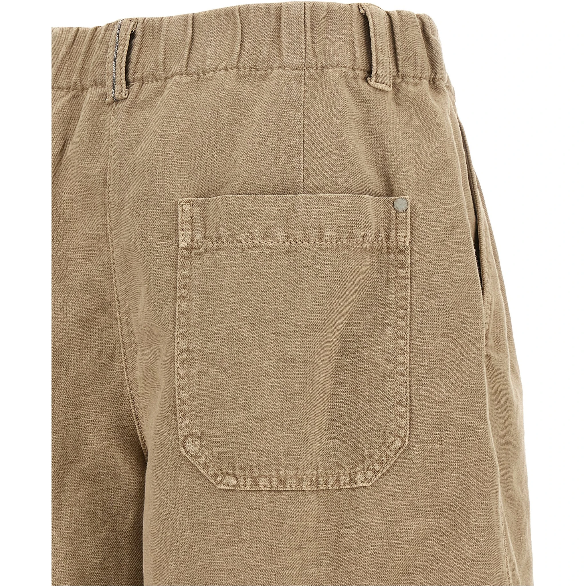 Beige Cotton Bermuda Shorts