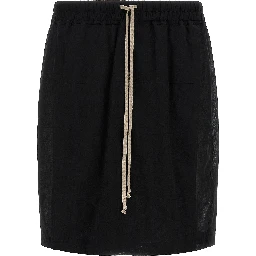 Black Cotton Bermuda Shorts