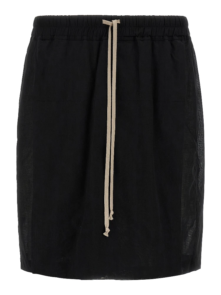 Black Cotton Bermuda Shorts