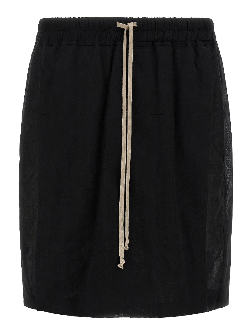 Black Cotton Bermuda Shorts