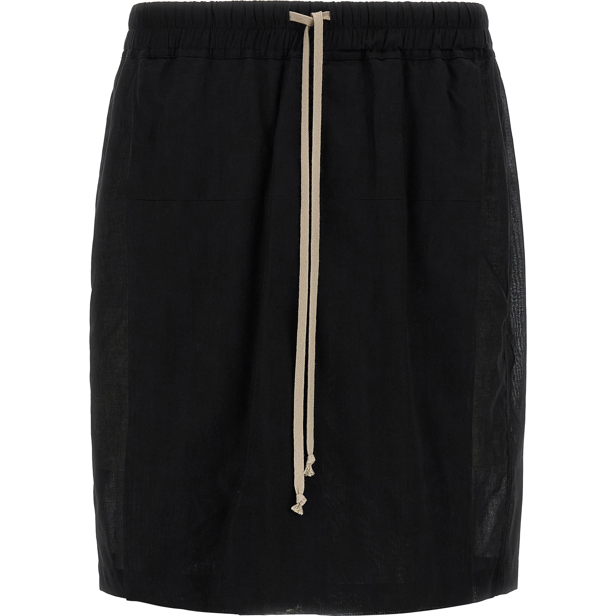 Black Cotton Bermuda Shorts