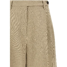 Beige Viscose Bermuda Shorts