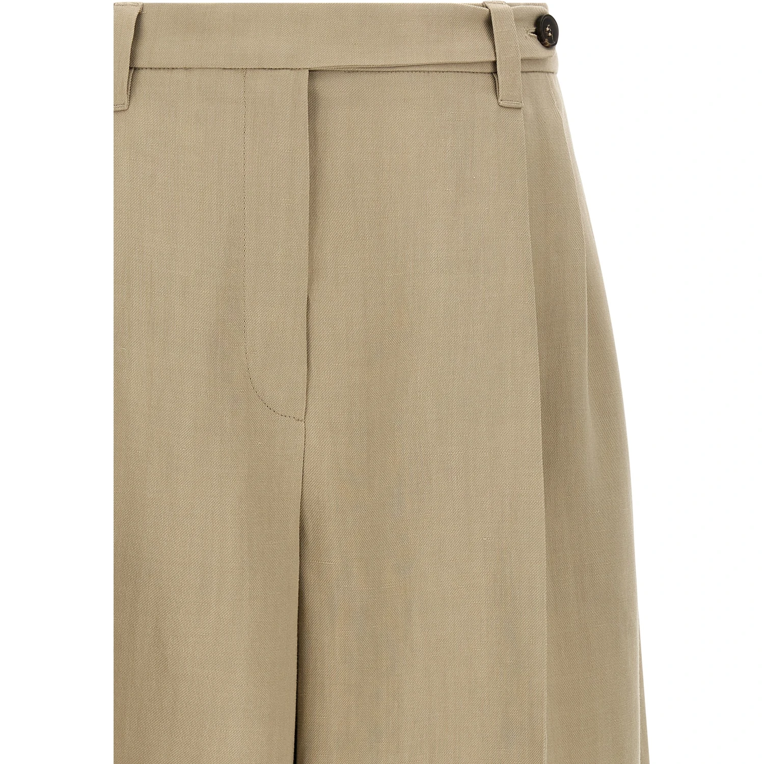 Beige Viscose Bermuda Shorts