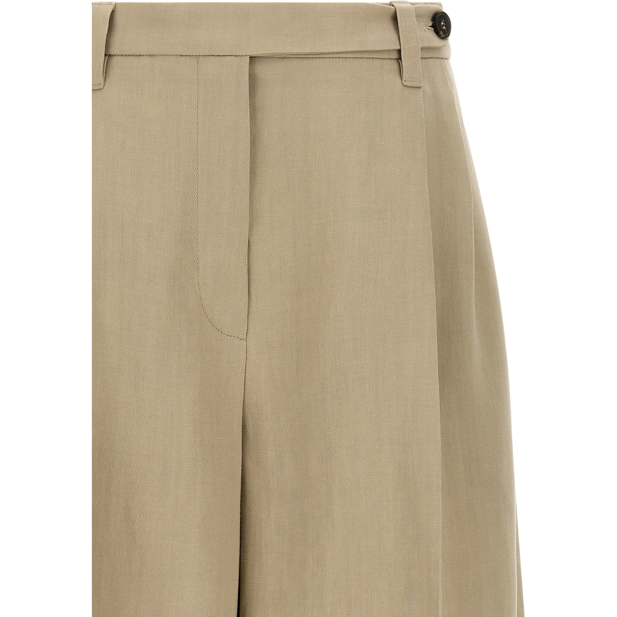 Beige Viscose Bermuda Shorts
