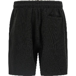 Black Cotton Bermuda Shorts