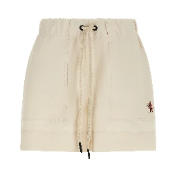 White Polyester Bermuda Shorts