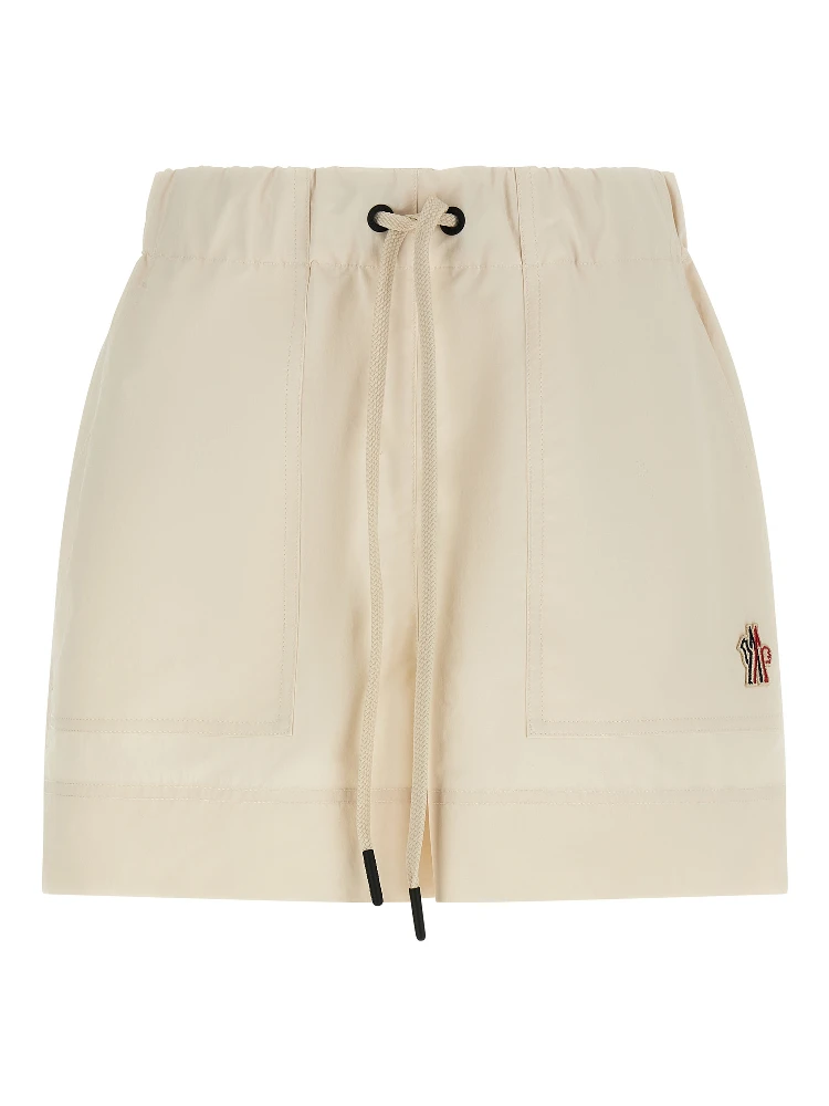White Polyester Bermuda Shorts