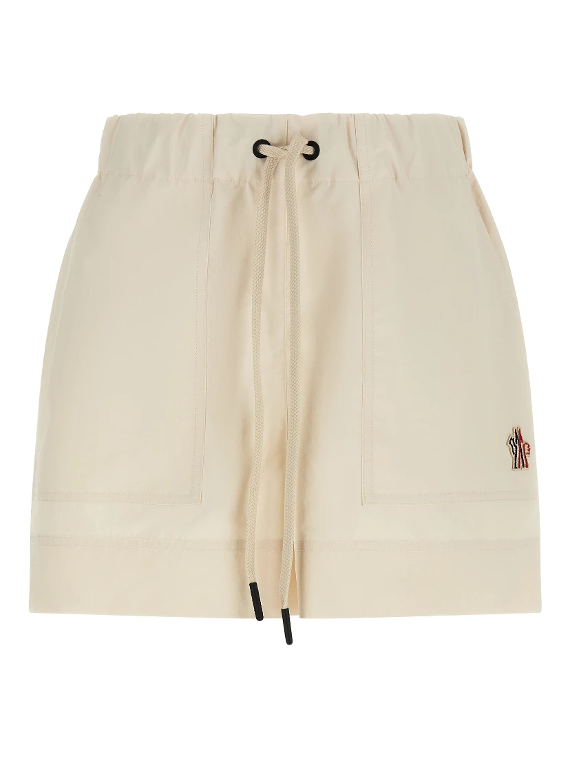 White Polyester Bermuda Shorts