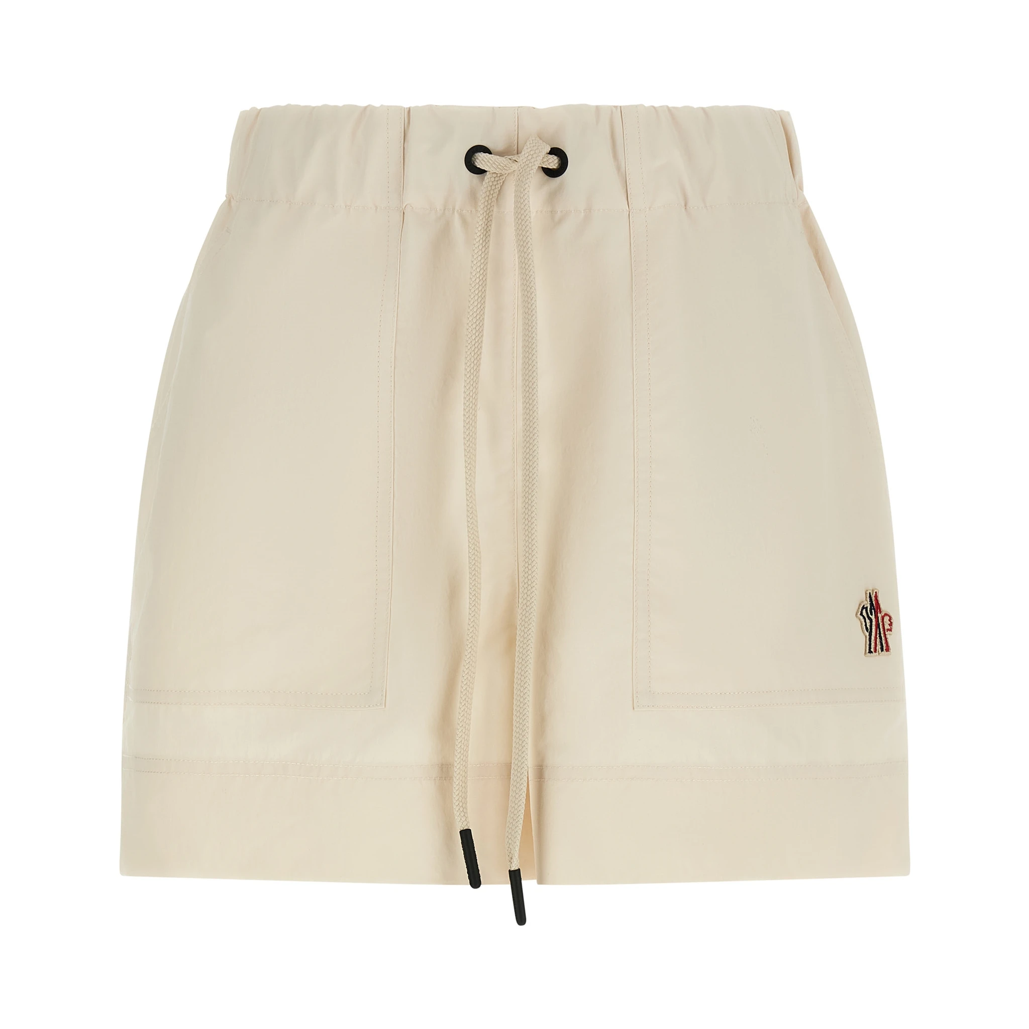 White Polyester Bermuda Shorts