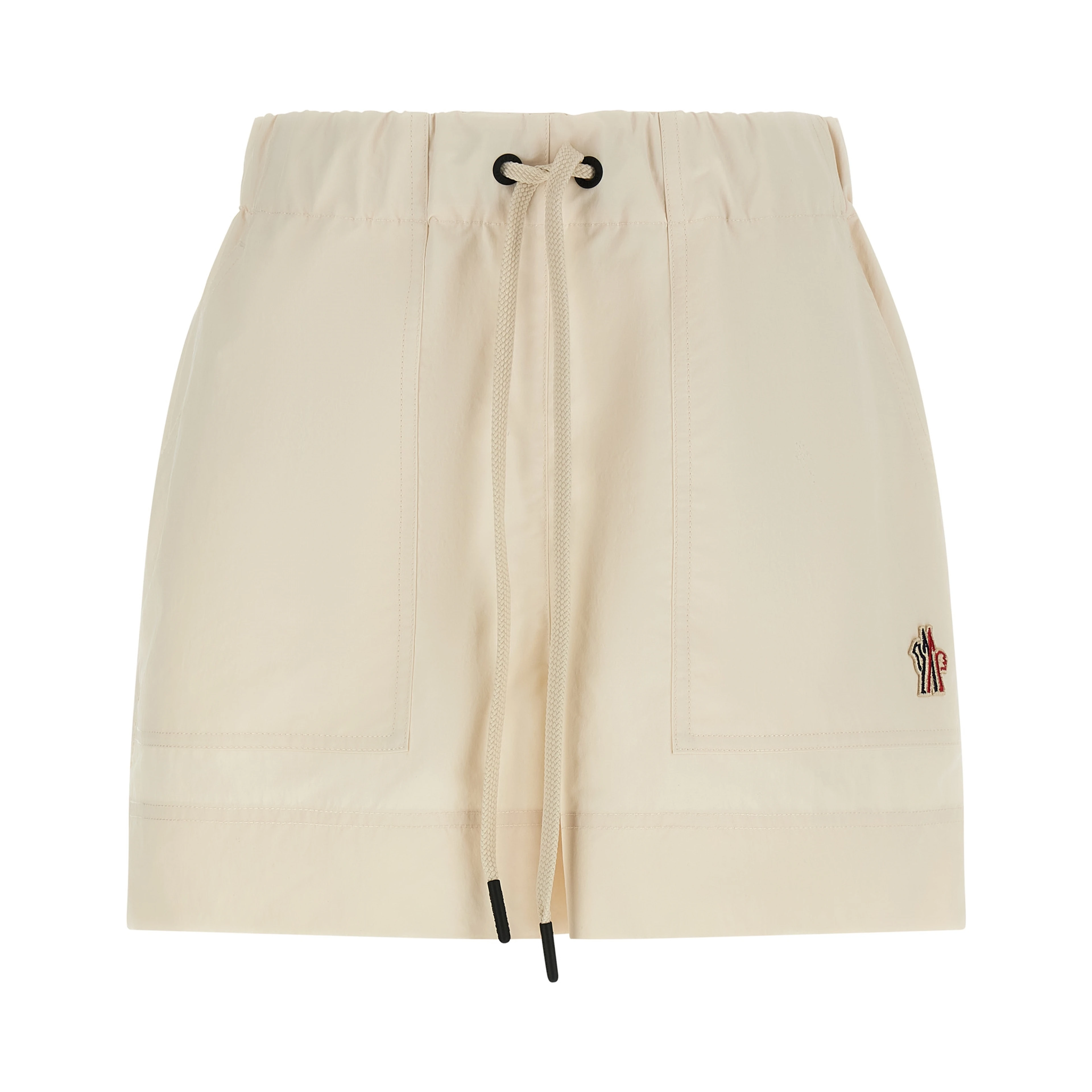 White Polyester Bermuda Shorts