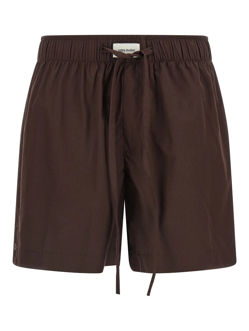 Brown Cotton Bermuda Shorts