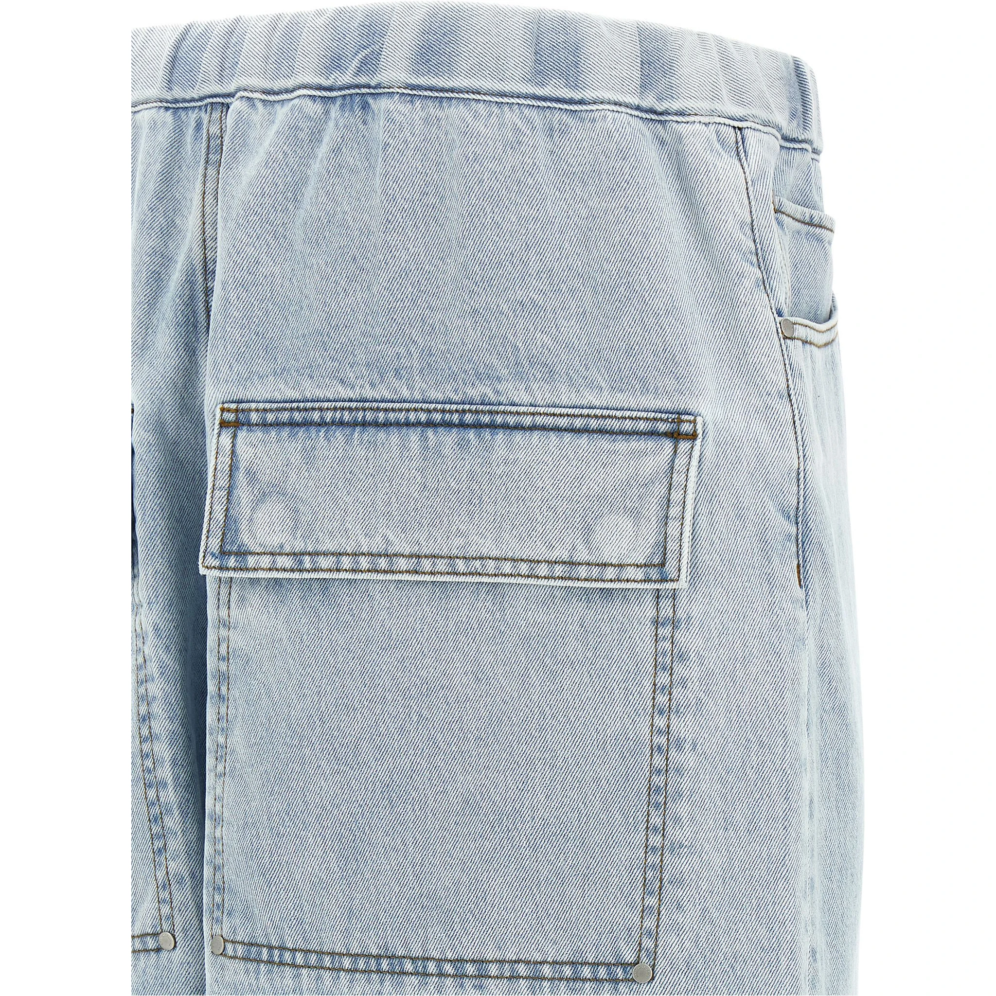 Blue Cotton Bermuda Shorts