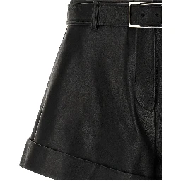 Black Lamb Leather Bermuda Shorts
