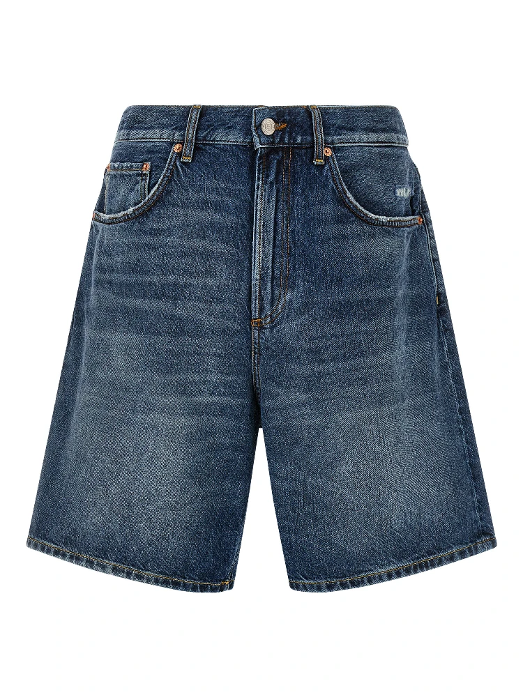 Blue Cotton Bermuda Shorts
